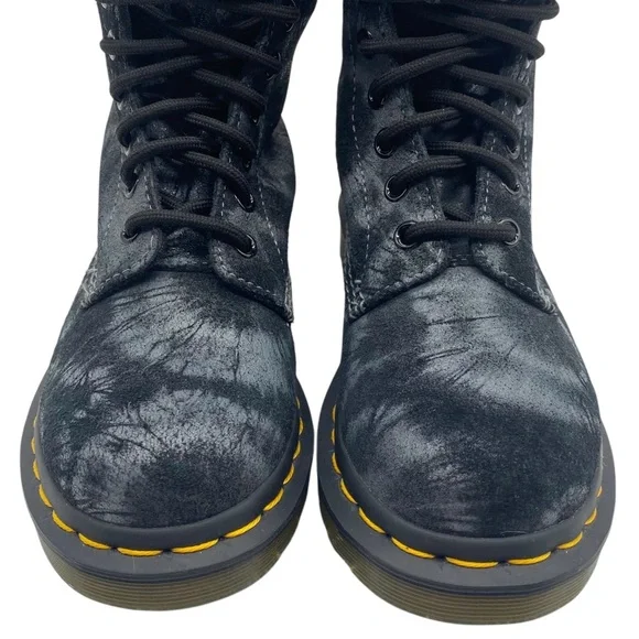 Dr. Martens Womens Shoes Pascal Boots Sz 5 Black Tie Dye Combat Casual Trendy - Picture 9 of 15